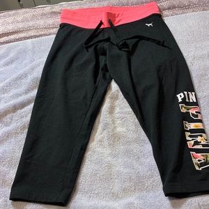 PINK Cropped Legging With Drawstring Waist